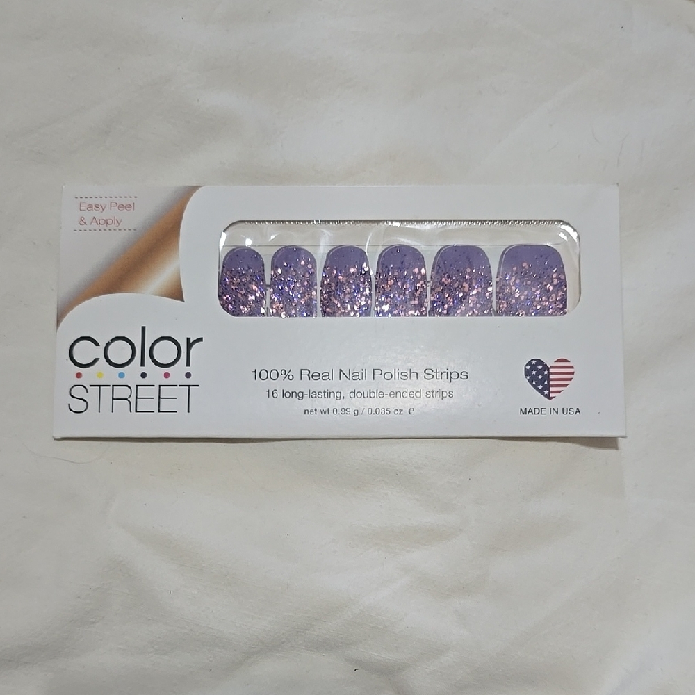 Color Street Purple Glitter Nail Polish Strips